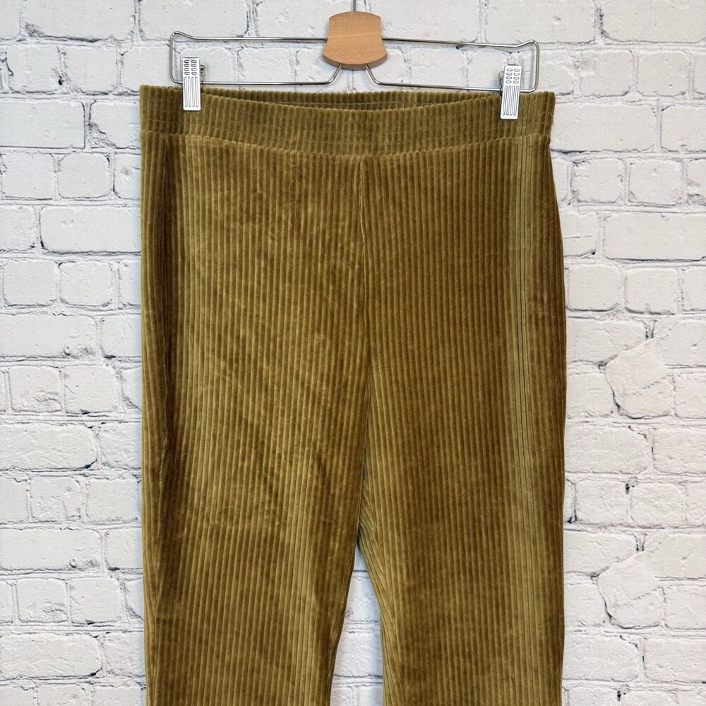 Aerie Corduroy Flare Pants Womens Large L Mustard Pull On Stretch High Rise Boho - Picture 2 of 9